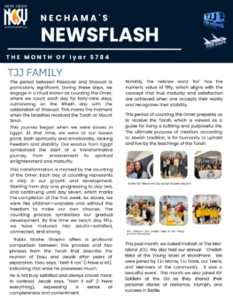 Iyar 2024 newsletter cover